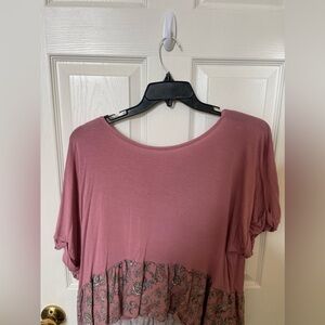 Blush pink high low top